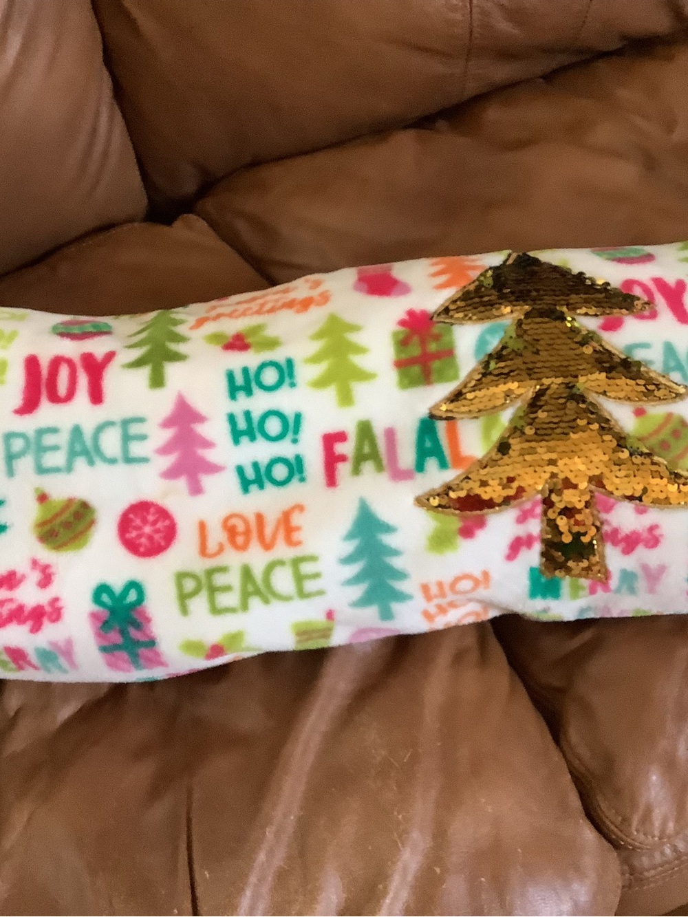 Holiday Sequin Tree Plush Blanket Multicolor